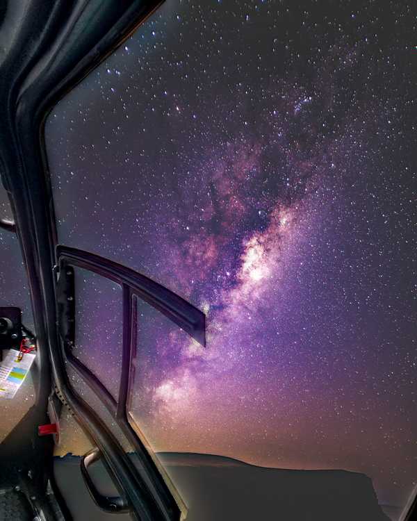 Celestial view from helicopter